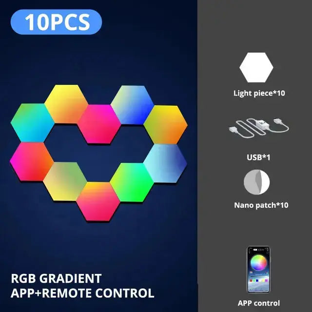 Hexagonal Smart RGB Wall Lamp - Stone Elite Collections