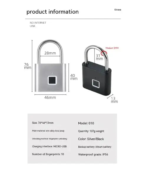 Smart Waterproof Fingerprint Lock - Stone Elite Collections