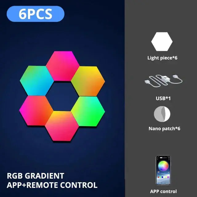 Hexagonal Smart RGB Wall Lamp - Stone Elite Collections