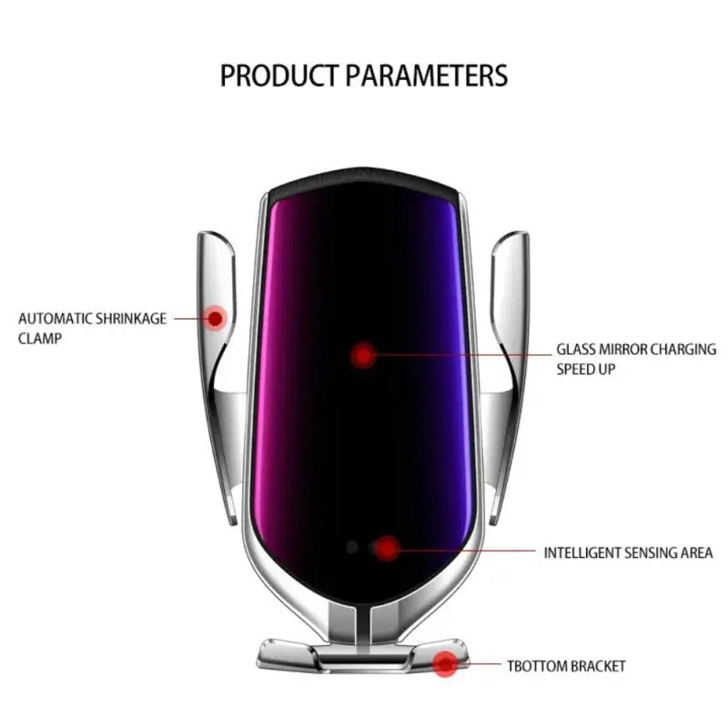 R1 Smart Auto-Clamping Qi Wireless Charger Car Mount - Stone Elite Collections