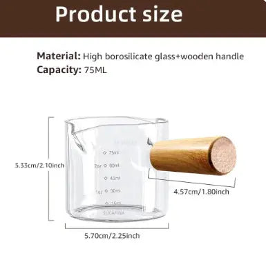 Heat-Resistant Glass Espresso Measuring Cup - Stone Elite Collections