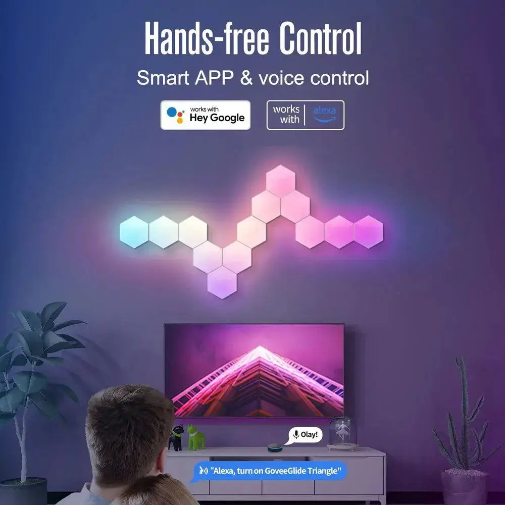 Hexagonal Smart RGB Wall Lamp - Stone Elite Collections