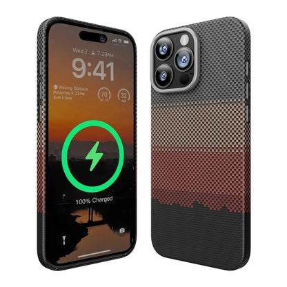 Carbon Fiber iPhone 16 Pro Mag-Safe Sturdy Durable Cover for iPhone 16 Pro Aramid Fiber Case with Military Grade Drop Protection Black - Stone Elite Collections