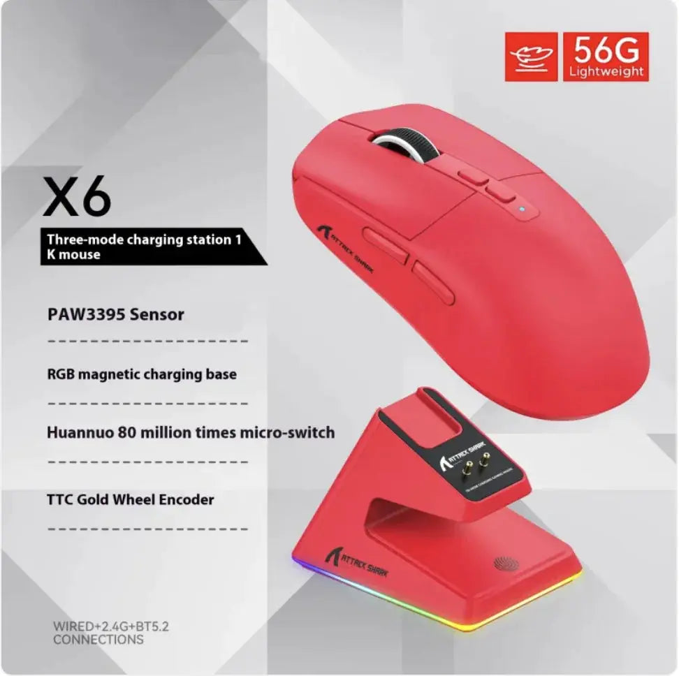 X6 Lightweight Wireless Gaming Mouse - Stone Elite Collections