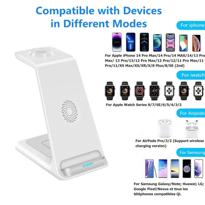 3 in 1 20W Wireless Charger Stand Dock - Stone Elite Collections