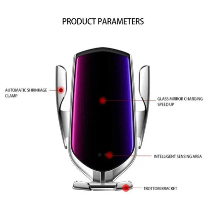 R1 Smart Auto-Clamping Qi Wireless Charger Car Mount - Stone Elite Collections