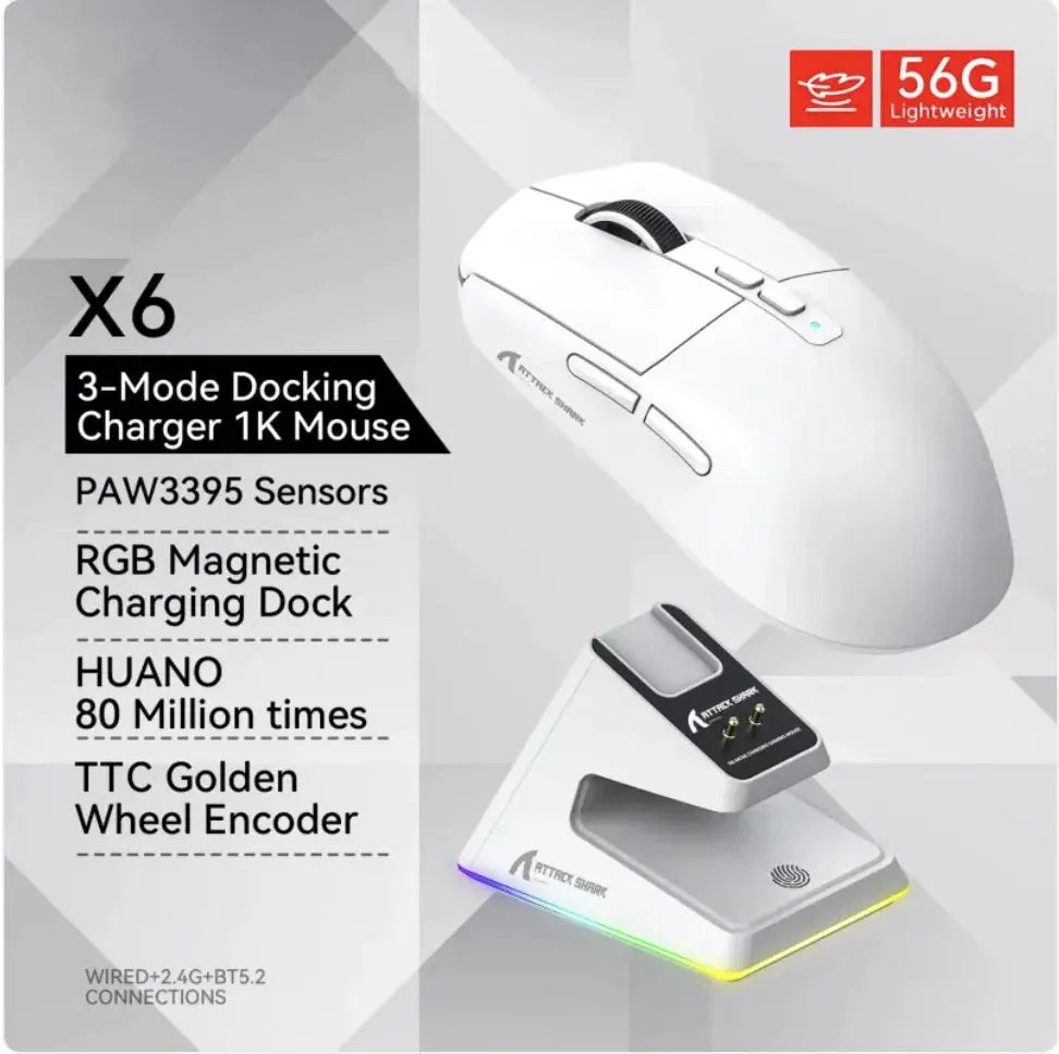 X6 Lightweight Wireless Gaming Mouse - Stone Elite Collections