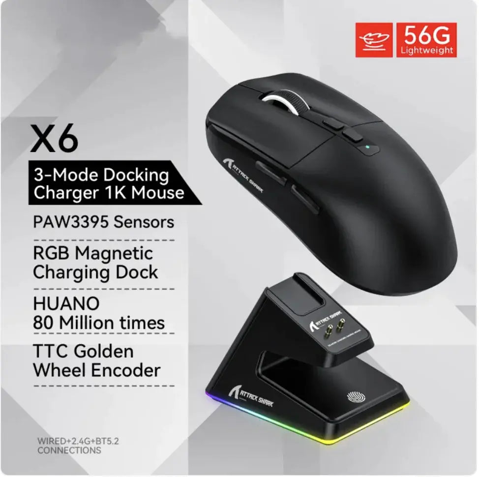 X6 Lightweight Wireless Gaming Mouse - Stone Elite Collections